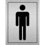Male toilet brushed aluminium door sign