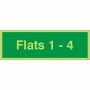 Glow in the dark Flats 1-4 wayfinding sign