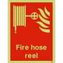 Glow in the dark fire hose reel safety sign