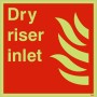 Dry riser inlet glow in the dark safety sign
