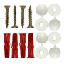 Sign wall fixing kit with screws, rawl plugs and white screw caps for mounting signs