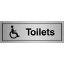 Disabled toilets brushed aluminium door sign
