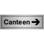 Canteen Right Brushed Aluminium Door Sign