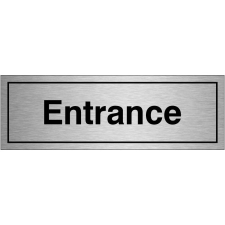 Entrance Brushed Aluminium Door Sign