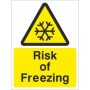 Risk Of Freezing Sign with Snowflake Warning Symbol