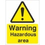 Warning Hazardous Area Sign with General Warning Symbol