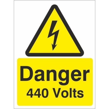 Danger 440 Volts Electrical Warning Sign