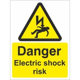 Danger Electric Shock Risk Electrical Warning Sign