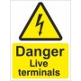 Danger Live Terminals Electrical Warning Sign