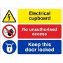 Electrical Cupboard No Unauthorised Access Keep Door Locked Sign