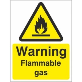 Warning Flammable Gas Hazard Sign