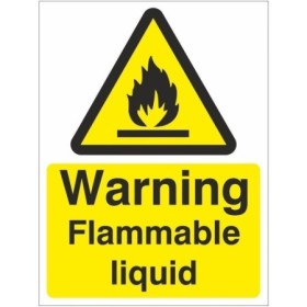 Warning Flammable Liquid Hazard Sign