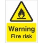 Warning Fire Risk Flammable Hazard Sign
