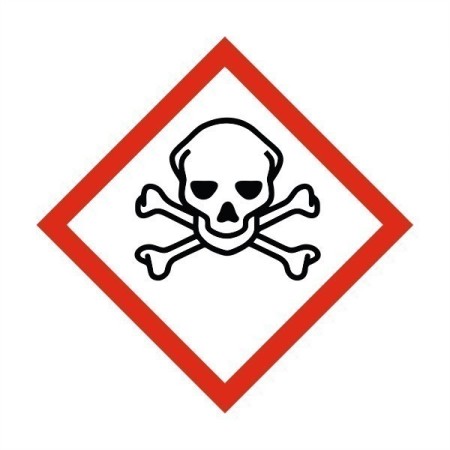 Toxic Poison Label Sign with skull and crossbones hazard symbol