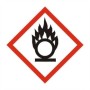 Oxidizing Label Sign with flame over circle hazard pictogram