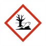 Hazardous To The Environment Label Sign with dead tree and fish hazard pictogram