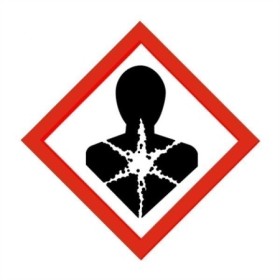Long Term Health Hazards Label Sign with health hazard pictogram