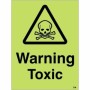 Glow in the dark Warning Toxic sign with skull and crossbones symbol