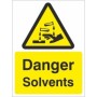 Danger Solvents Corrosive Sign with corrosive hazard warning symbol