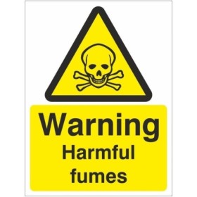 Warning Harmful Fumes Hazard Sign