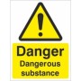 Danger Dangerous Substance Sign with yellow and black warning symbol