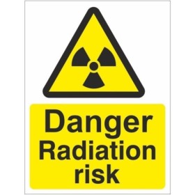 Danger Radiation Risk Warning Sign with Radiation Hazard Symbol