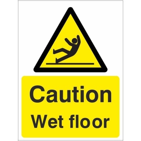 Caution Wet Floor slippery surface warning sign