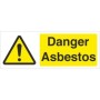 Danger Asbestos Warning safety sign with yellow hazard symbol