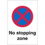 No Stopping Zone Sign with Red and Blue No Stopping Symbol