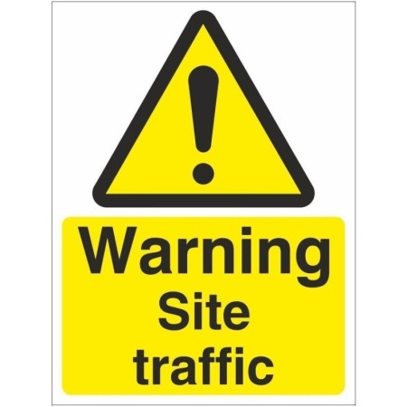 Warning Site Traffic safety sign with warning hazard symbol