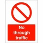 No Through Traffic Sign with red prohibition symbol