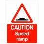 Caution Speed Ramp Sign with speed ramp warning symbol