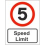 5MPH speed limit sign with speed restriction symbol