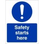 Safety Starts Here mandatory workplace safety sign