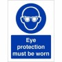 Eye Protection Must Be Worn Sign with mandatory eye protection symbol
