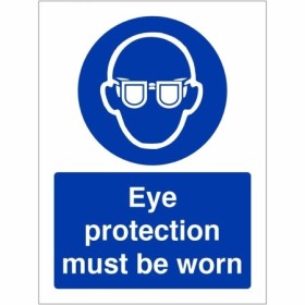 Eye Protection Must Be Worn Sign with mandatory eye protection symbol