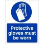 Protective Gloves Must Be Worn Hand Protection Sign with mandatory gloves symbol