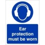 Wear Ear Protection Sign with mandatory hearing protection symbol