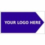 Right arrow wayfinding sign with custom logo area for directional guidance