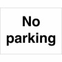 No Parking sign with bold black text on a white background
