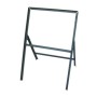 Temporary stanchion sign frame with fixing clips for temporary signage
