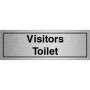Brushed aluminium Visitors Toilet door sign