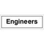 Engineers Door Sign with bold black text on white background