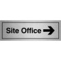 Brushed Aluminum Site Office Arrow Right Door Sign with right-pointing arrow