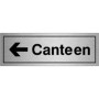Brushed Aluminum Canteen Arrow Left Door Sign with left-pointing arrow