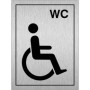  Disabled WC Symbol Toilet Door Sign in brushed aluminium finish with wheelchair symbol