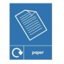 Paper Recycling sign with paper waste symbol for recycling bin identification