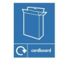Cardboard Recycling sign with cardboard waste symbol for recycling bin identification