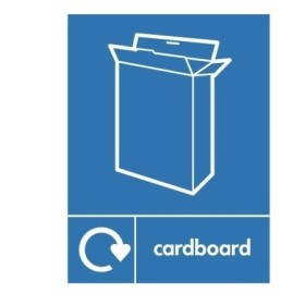 Cardboard Recycling sign with cardboard waste symbol for recycling bin identification