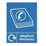 Telephone Directories Recycling sign with telephone directory symbol for recycling bin identification